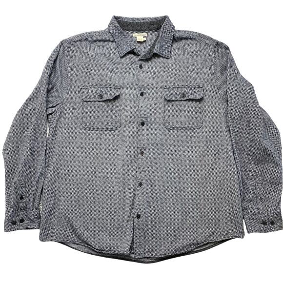 CARBON 2 COBALT Gray Blue Basket Weave Utility Shirt Size XL Mens 100% Cotton - Picture 1 of 6